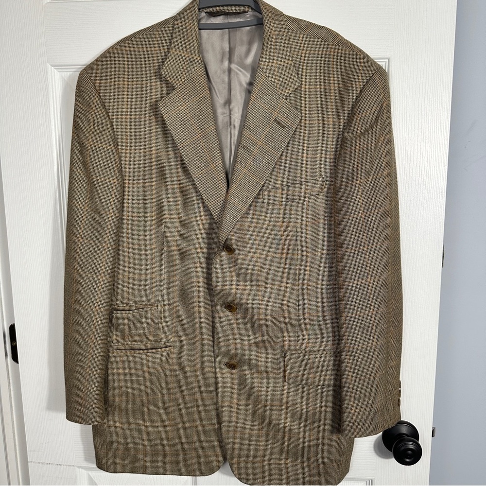 Vintage Paul Stuart Westgate 3 button blazer, sz 42 reg, silk/wool blend